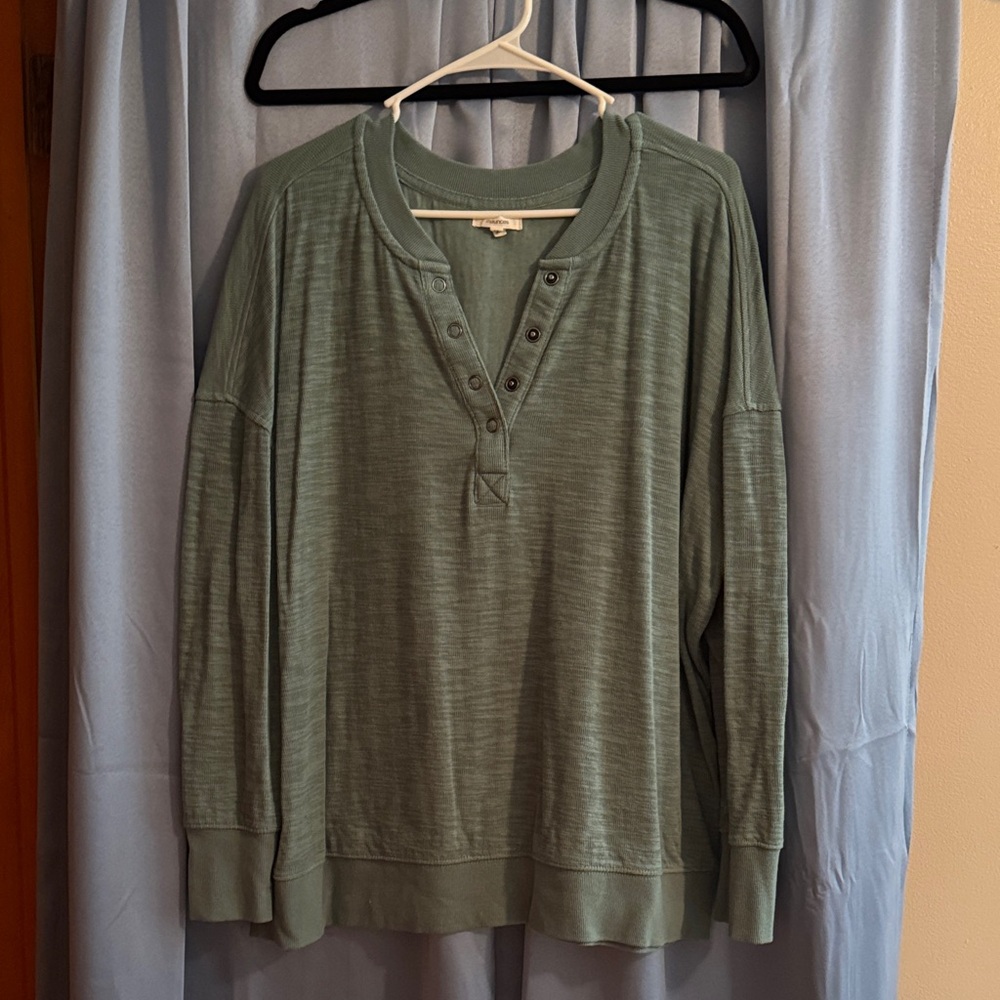 Maurices Sage Green Buttoned Top